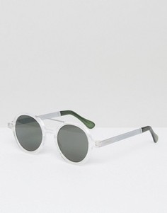Круглые солнцезащитные очки с двойной переносицей Komono Vivien Metal Series - Прозрачный