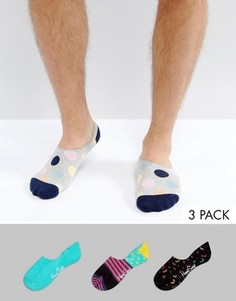 Набор из 3 пар подследников для кроссовок Happy Socks - Мульти