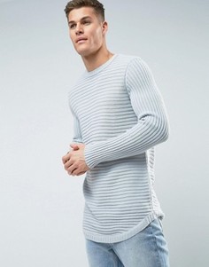 Серый джемпер в горизонтальный рубчик ASOS - Серый
