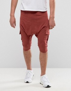 Красно-коричневые шорты с карманами карго Sixth June - Красный