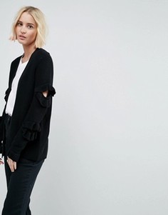 Кардиган с рукавами-оборками ASOS - Черный