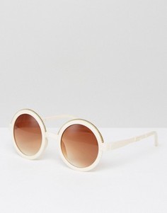 Круглые солнцезащитные очки 7X - Бежевый