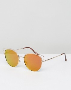 Тонированные солнцезащитные очки в золотистой оправе Jeepers Peepers - Золотой