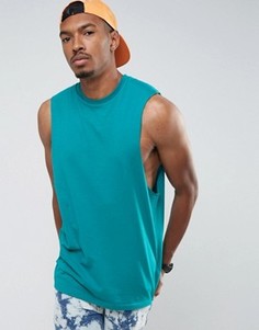 Длинная майка с глубокими проймами ASOS - Зеленый