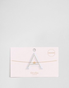 Ожерелье-чокер из цепочки с подвеской в виде буквы А Orelia - Золотой