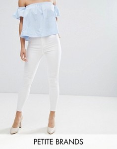 Облегающие джинсы с необработанным краем Miss Selfridge Petite - Белый