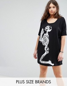 Платье-футболка со скелетом Religion Plus - Черный