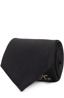 Шелковый галстук с вышивкой Alexander McQueen