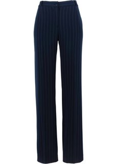 Широкие брюки стретч (темно-синий/белый в полоску) Bonprix