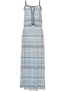 Длинное платье с узором (темно-зеленый с узором) Bonprix