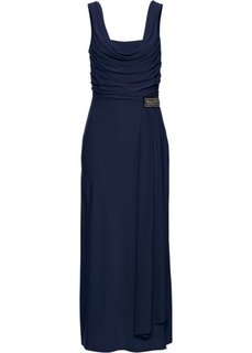 Трикотажное платье с вырезом-хомут (темно-синий) Bonprix
