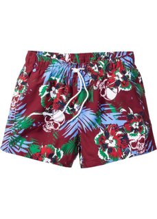 Пляжные шорты Regular Fit (бордовый с рисунком) Bonprix