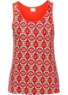 Трикотажный топ (оранжевый матовый с рисунком) Bonprix