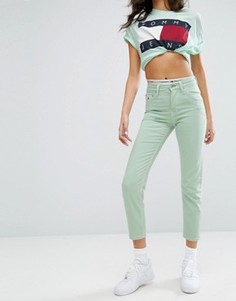 Укороченные прямые джинсы с завышенной талией Tommy Jeans - Зеленый