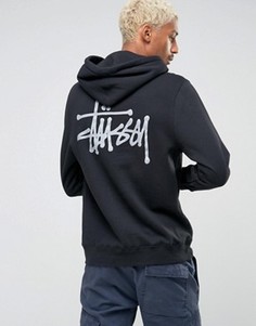 Худи с логотипом сзади Stussy - Черный