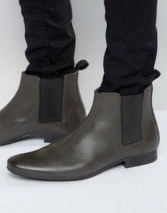 Серые кожаные ботинки челси Frank Wright - Серый