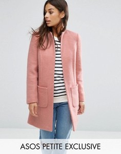 Пальто из смесовой шерсти ASOS PETITE - Розовый