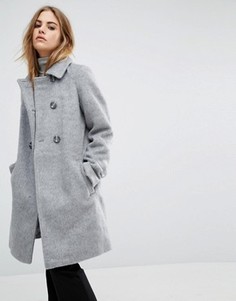 Двубортное пальто First & I - Серый