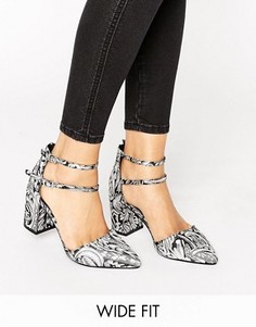 Туфли для широкой стопы на блочном каблуке в стиле барокко New Look - Черный