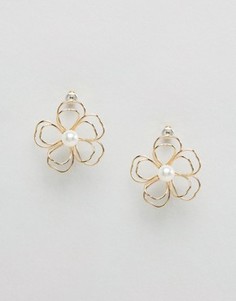 Серьги-гвоздики из проволоки с эффектом 3D ASOS - Золотой