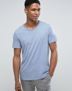 Голубая футболка с V-образным вырезом Burton Menswear - Синий