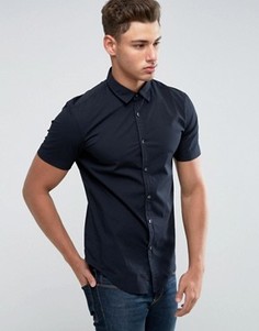 Поплиновая рубашка с короткими рукавами Esprit - Черный