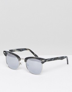 Солнцезащитные очки с оправой в стиле ретро и серебристыми блестящими стеклами Pala - Мульти