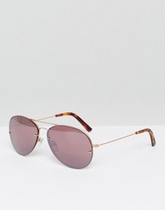 Розовые солнцезащитные очки-авиаторы без оправы Pala - Розовый