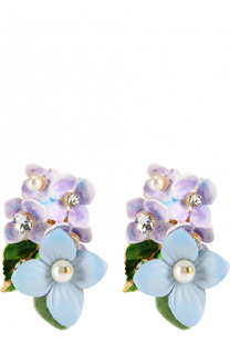 Серьги-клипсы с цветочным декором и кристаллами Swarovski Dolce &amp; Gabbana