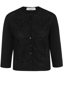 Кардиган с вышивкой и укороченным рукавом Valentino