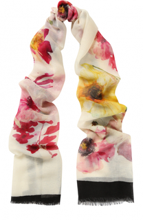 Кашемировый шарф с цветочным принтом Lanvin