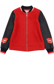 Бомбер с контрастными рукавами и принтом Simonetta