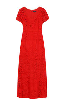 Кружевное платье-макси с V-образным вырезом St. John