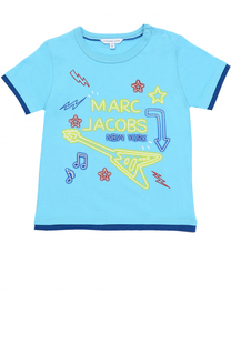 Хлопковая футболка с принтом и контрастной отделкой Marc Jacobs