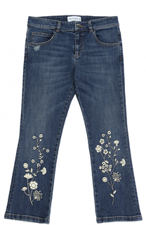 Расклешенные джинсы с вышивкой Simonetta