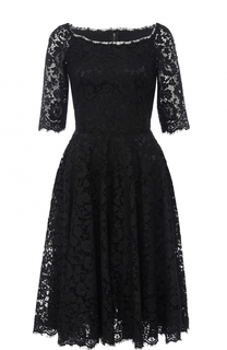 Приталенное кружевное платье с укороченным рукавом Dolce &amp; Gabbana
