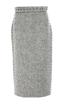 Шерстяная юбка-карандаш с заклепками Valentino