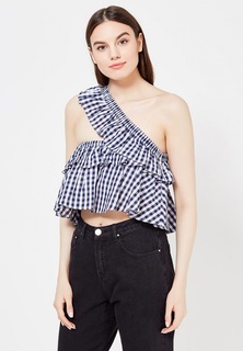 Топ LOST INK GINGHAM ASYM RUFFLE BANDEAU