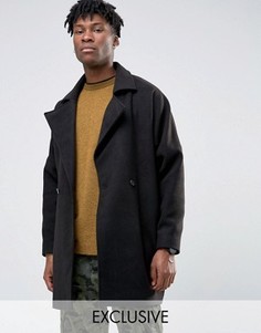Oversize пальто-кокон Reclaimed Vintage - Черный