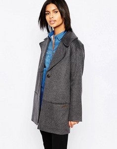 Шерстяное пальто Pepe Jeans Trent - Серый