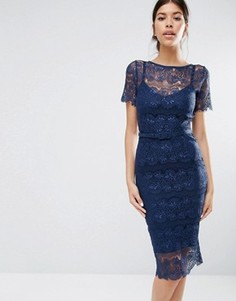Кружевное платье с моделирующим эффектом Body Frock Lisa - Темно-синий