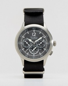 Черные часы с хронографом и натовским ремешком Techne Merlin - Черный