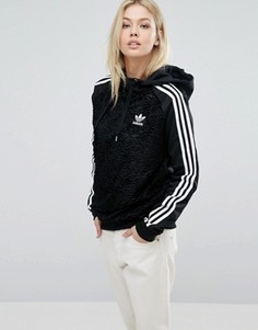 Худи из искусственного меха adidas Originals - Черный