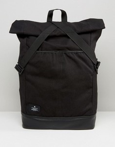 Парусиновый рюкзак с отворотом и ленточной застежкой ASOS - Черный
