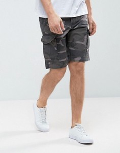 Свободные шорты карго с камуфляжным принтом Jack & Jones Intelligence - Серый