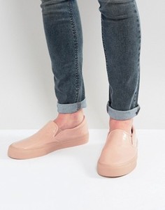 Розовые лакированные кеды-слипоны с массивной подошвой ASOS - Розовый