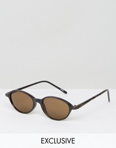 Круглые солнцезащитные очки с коричневыми стеклами Reclaimed Vintage - Черный