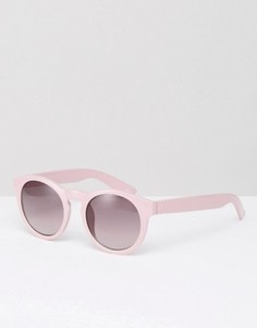 Круглые солнцезащитные очки с вырезом замочная скважина Monki Retro - Розовый