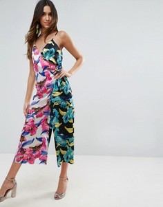 Комбинезон на бретельках с тропическим принтом ASOS - Мульти