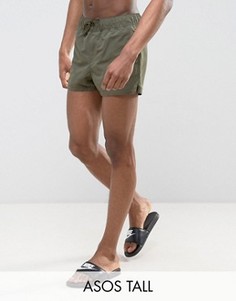 Ультракороткие шорты для плавания цвета хаки ASOS TALL - Зеленый